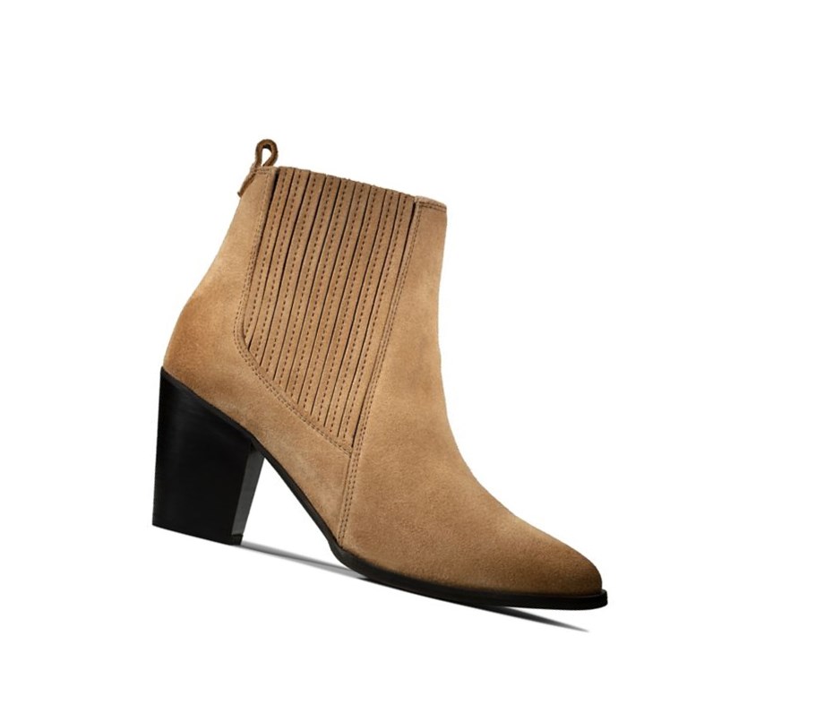 Bottes à Talons Clarks West Lo Daim Femme Marron | LJED98071