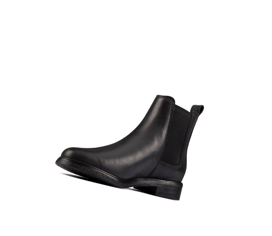 Bottines Chelsea Clarks Arlo Cuir Femme Noir | FNXT87346