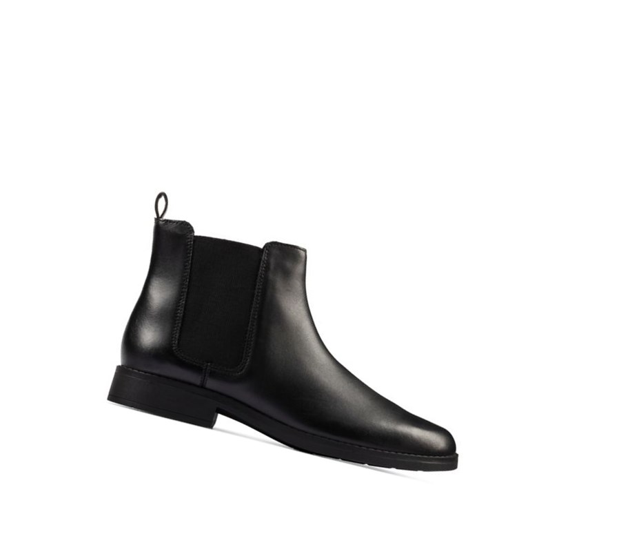 Bottines Chelsea Clarks Aubrie Walk Cuir Fille Noir | RTDS60325