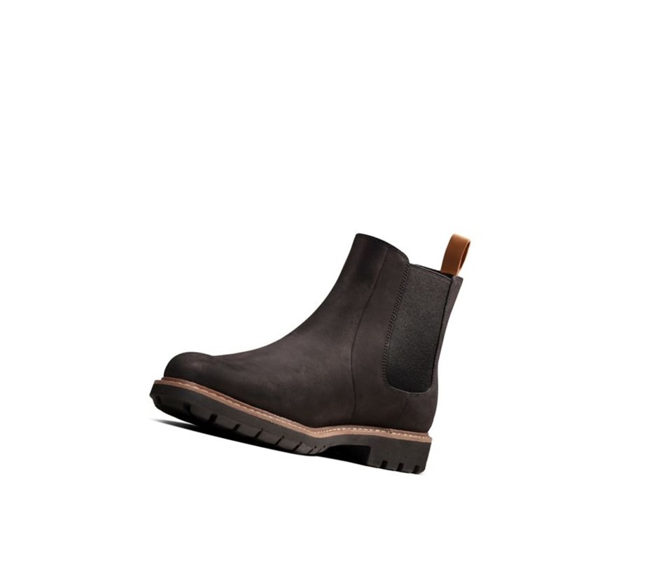 Bottines Chelsea Clarks Batcombe Up Nubuck Daim Homme Noir | LFPW10869