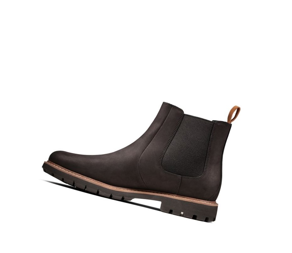 Bottines Chelsea Clarks Batcombe Up Nubuck Daim Homme Noir | LFPW10869