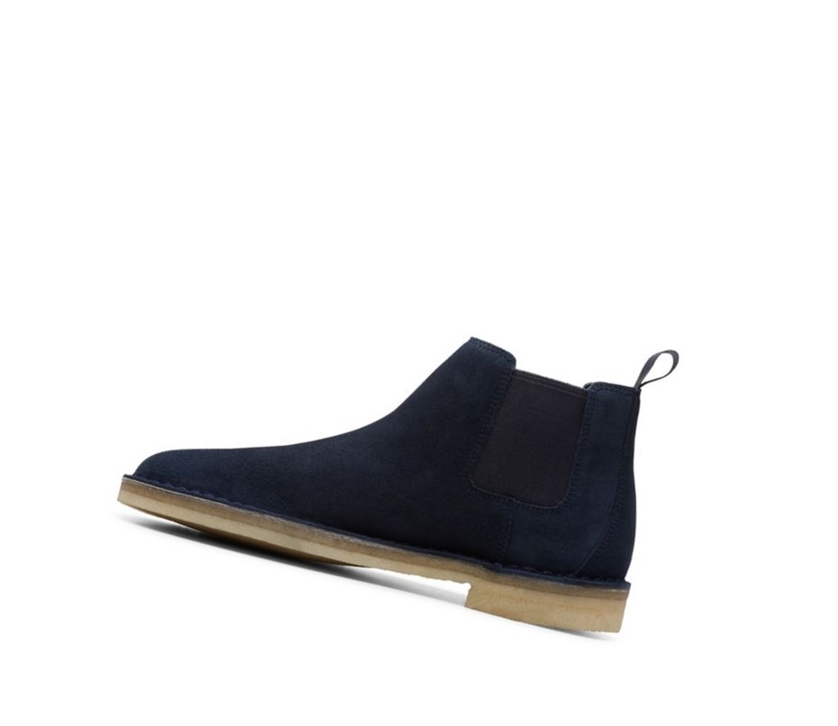 Bottines Chelsea Clarks Desert Daim Homme Bleu Marine | PMDZ58024