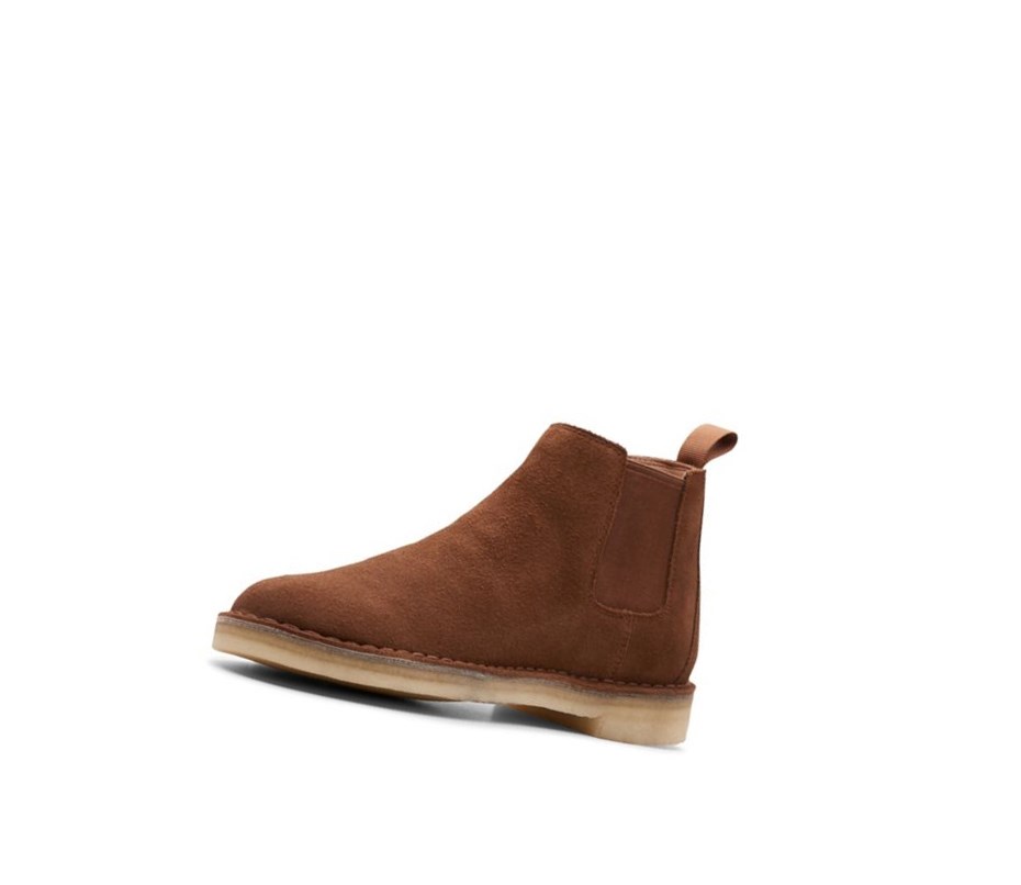 Bottines Chelsea Clarks Desert Daim Homme Marron | USFN05963