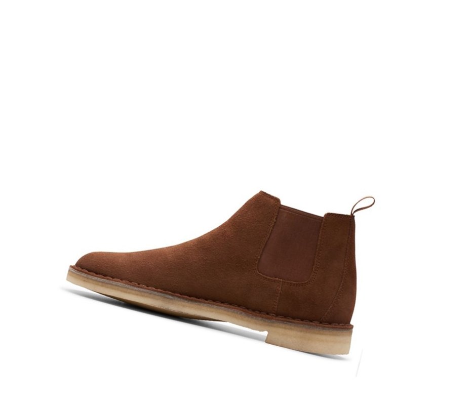 Bottines Chelsea Clarks Desert Daim Homme Marron | USFN05963