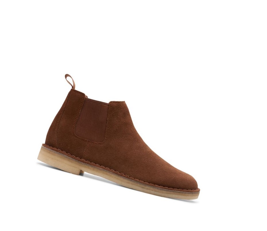 Bottines Chelsea Clarks Desert Daim Homme Marron | USFN05963