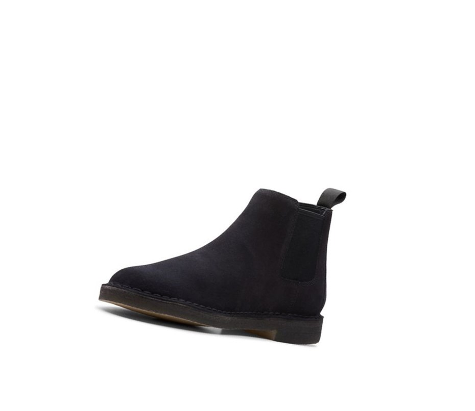 Bottines Chelsea Clarks Desert Daim Homme Noir | WFPM35178