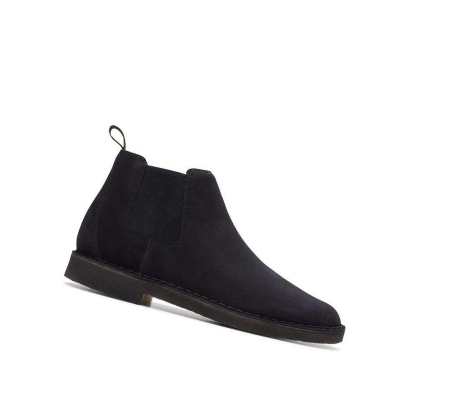 Bottines Chelsea Clarks Desert Daim Homme Noir | WFPM35178