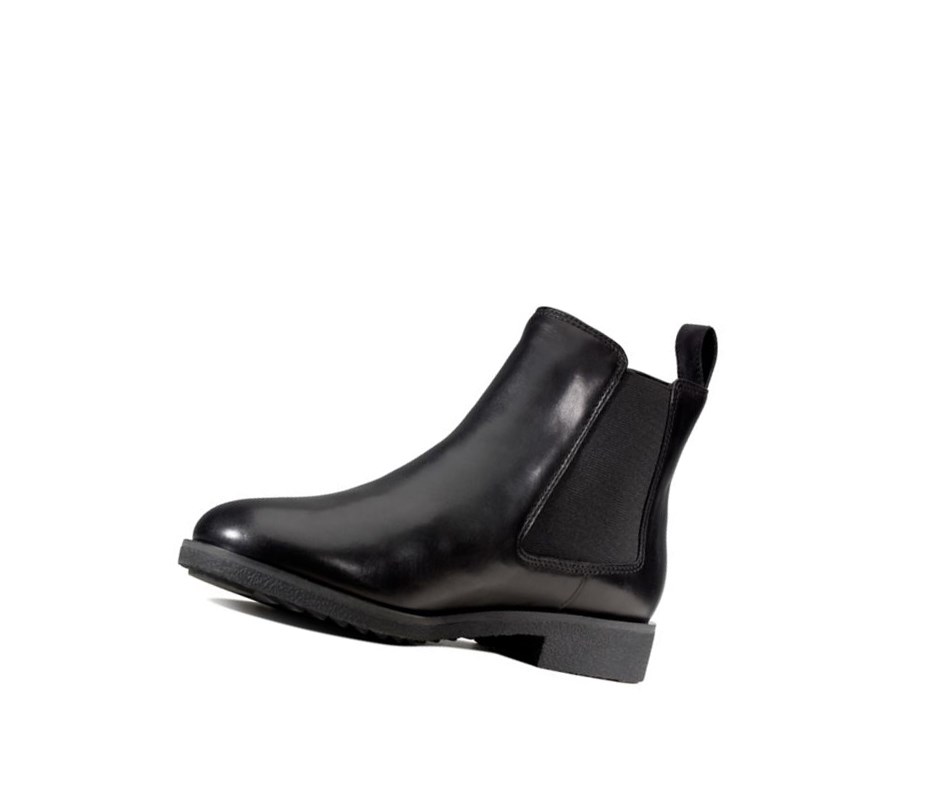 Bottines Chelsea Clarks Griffin Plaza Cuir Femme Noir | RDFB84723