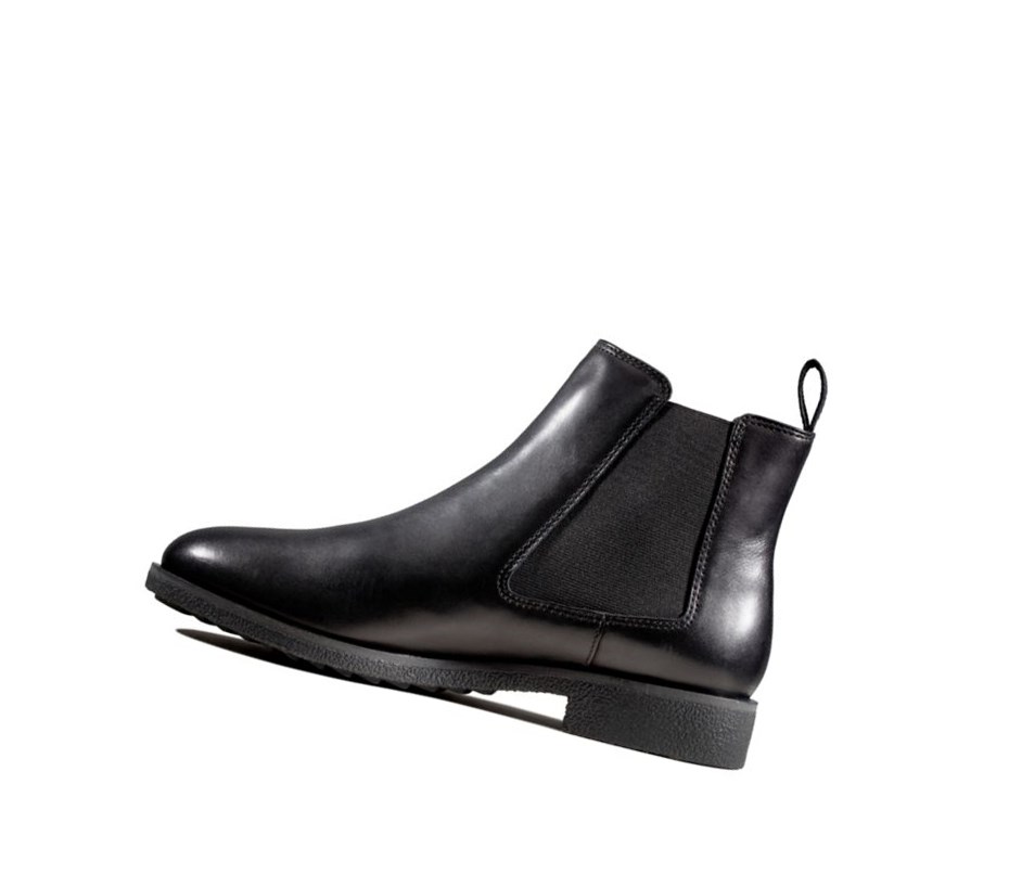 Bottines Chelsea Clarks Griffin Plaza Cuir Femme Noir | RDFB84723