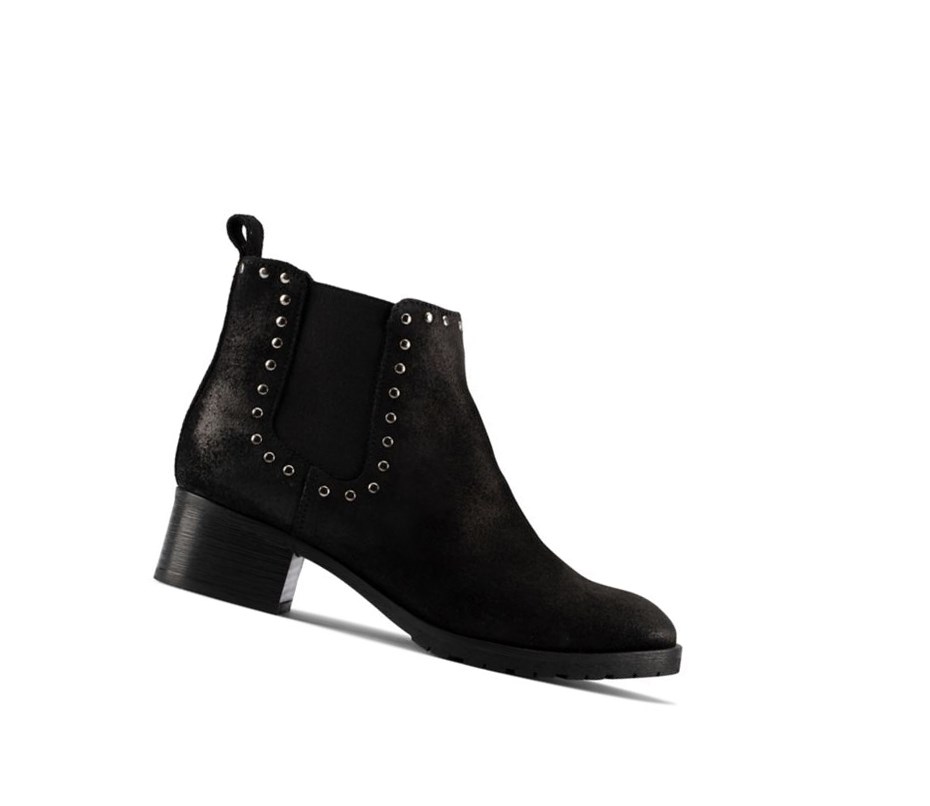 Bottines Chelsea Clarks Mila Top Cuir Femme Noir | FXRC76514