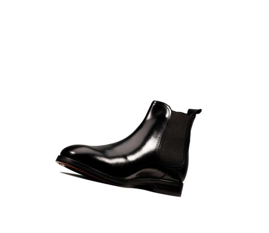 Bottines Chelsea Clarks Oliver Top Cuir Homme Noir | DYTA91056