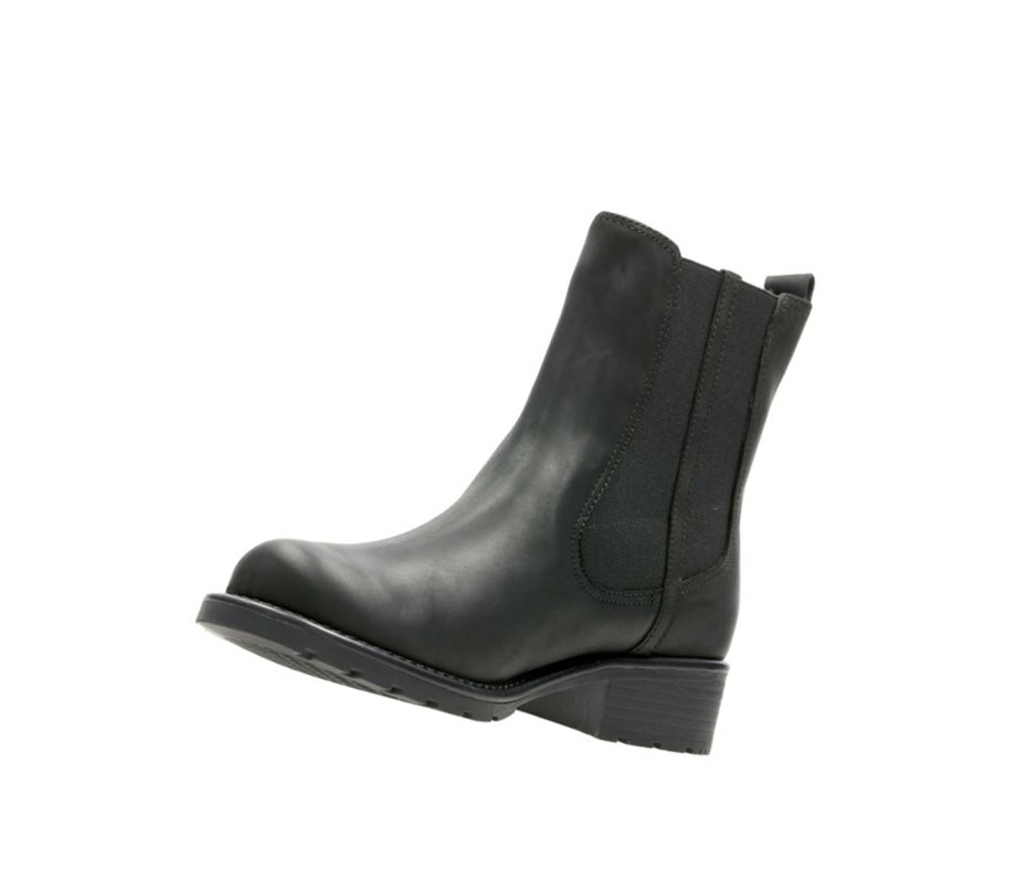 Bottines Chelsea Clarks Orinoco Club Cuir Femme Noir | UNXB97803