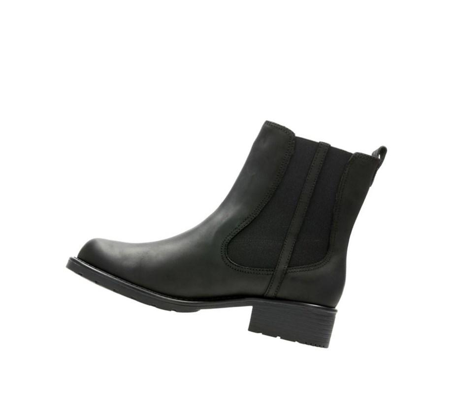 Bottines Chelsea Clarks Orinoco Club Cuir Femme Noir | UNXB97803