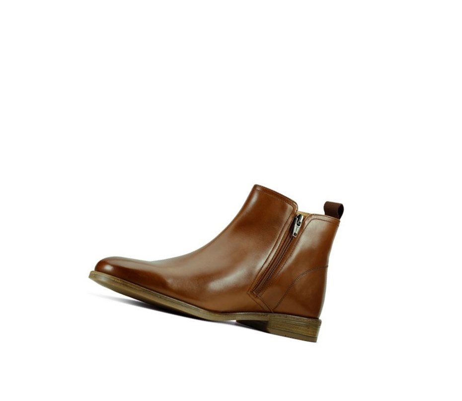 Bottines Chelsea Clarks Stanford Zip Cuir Homme Marron | DOEV92650