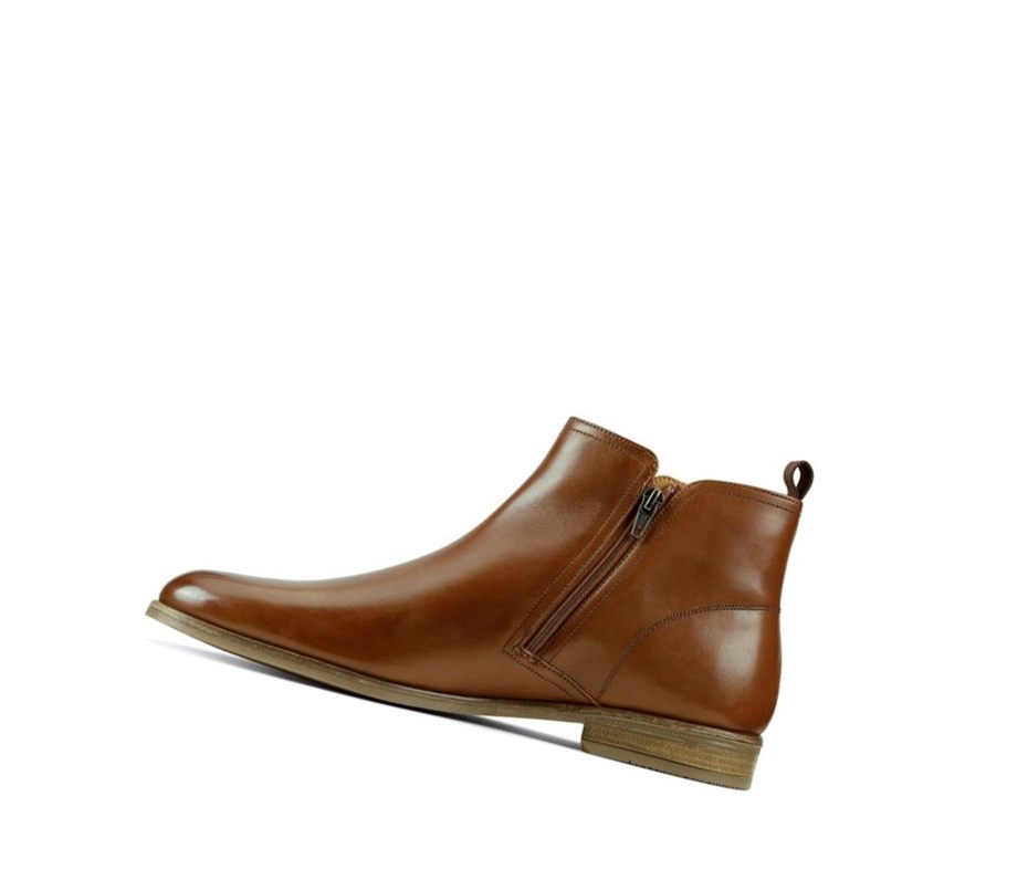 Bottines Chelsea Clarks Stanford Zip Cuir Homme Marron | DOEV92650