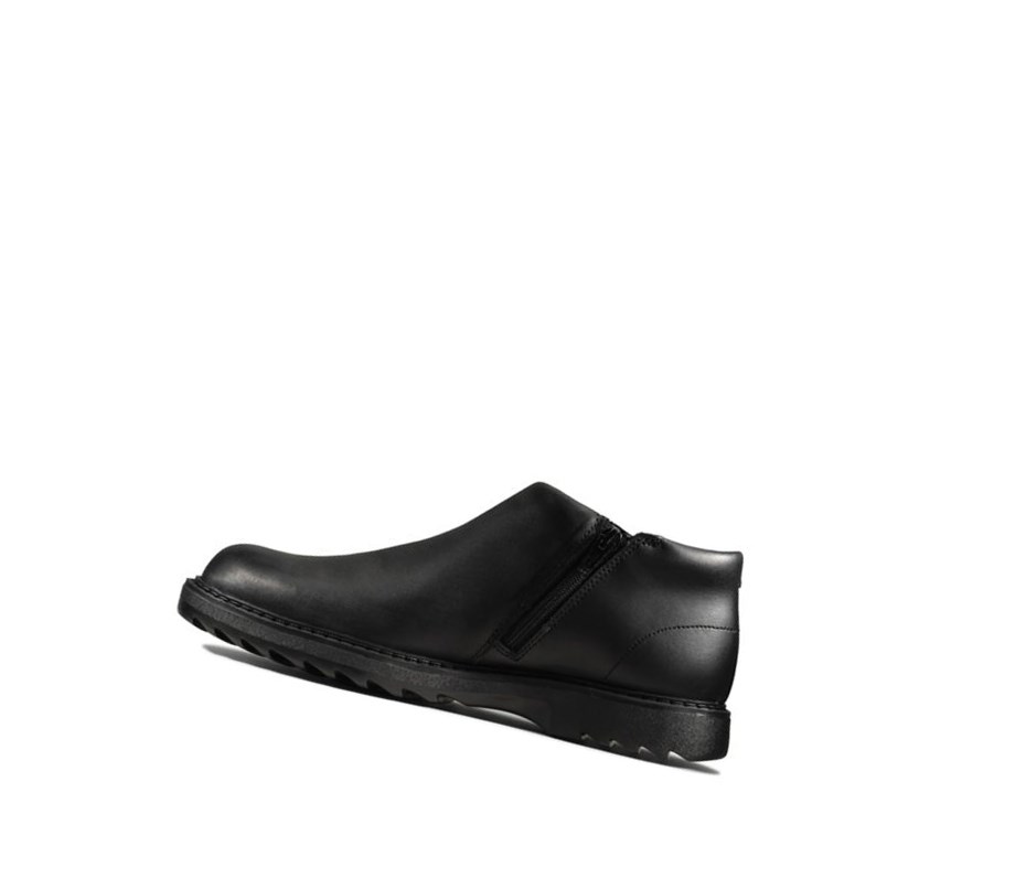 Bottines Clarks Asher Beat Cuir Fille Noir | ITLB93810