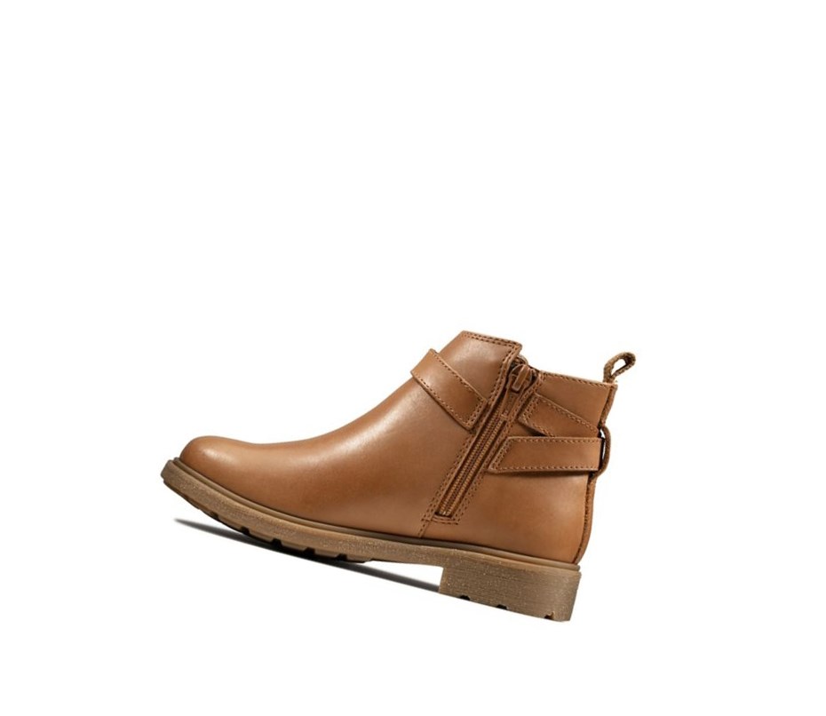 Bottines Clarks Astrol Soar Cuir Fille Marron | XOKA47810