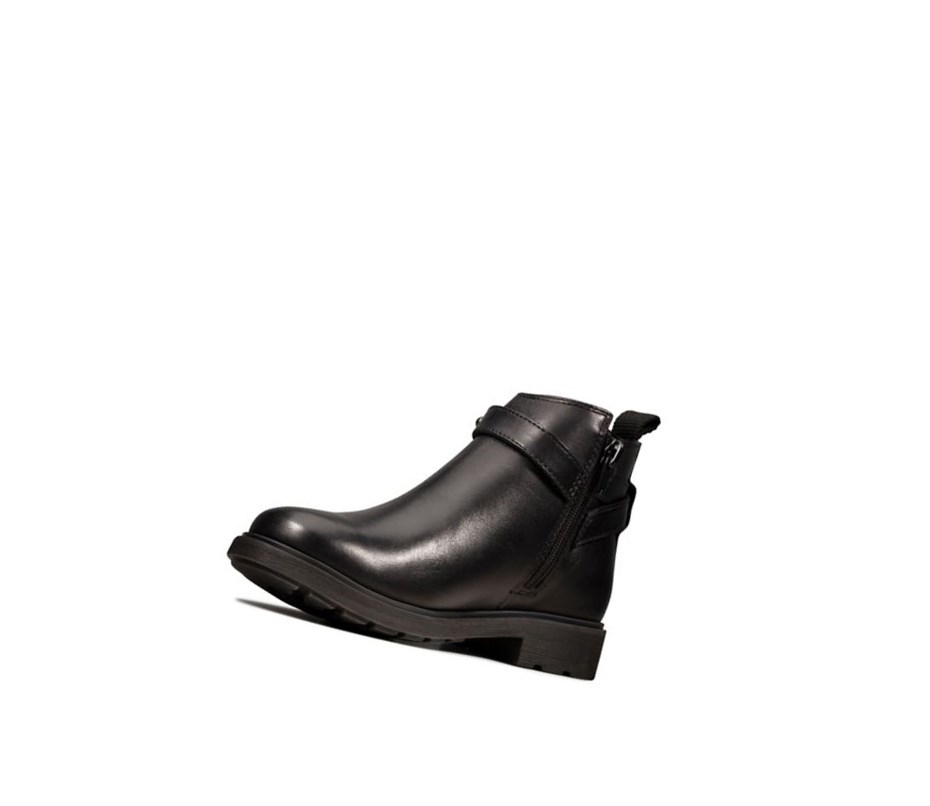 Bottines Clarks Astrol Soar Cuir Fille Noir | OJRW51374