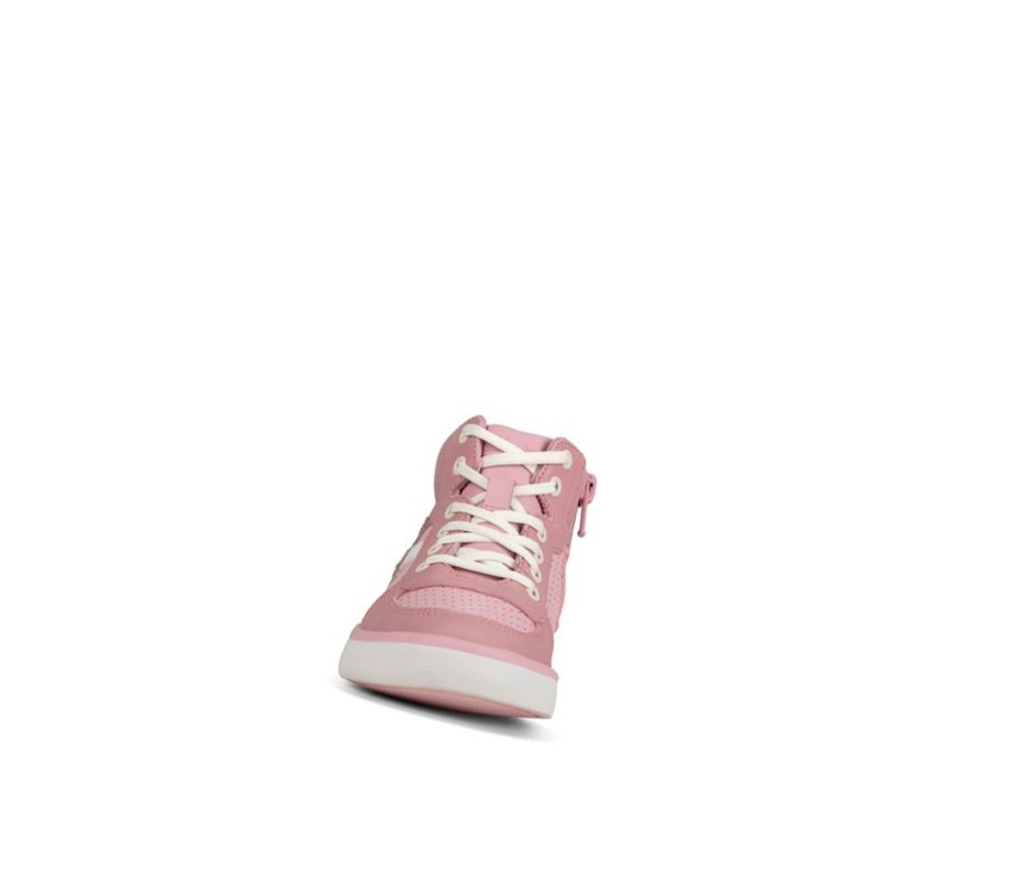 Bottines Clarks City Flake Cuir Fille Rose | WFXS18537