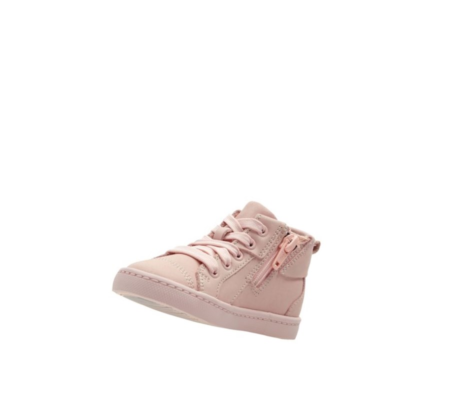 Bottines Clarks City Oasis Cuir Fille Rose | WHIT62395