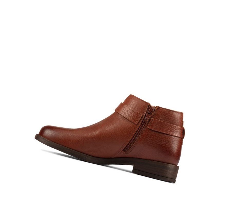 Bottines Clarks Demi 2 Tone Cuir Femme Marron Foncé | ZHKN94158