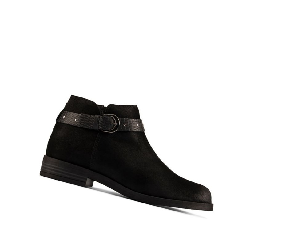 Bottines Clarks Demi 2 Tone Cuir Femme Noir | KJHW15837