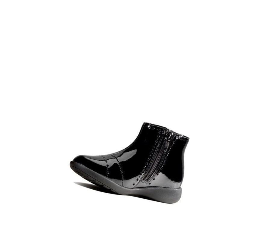 Bottines Clarks Etch Form Vernis Fille Noir | HDLQ09263