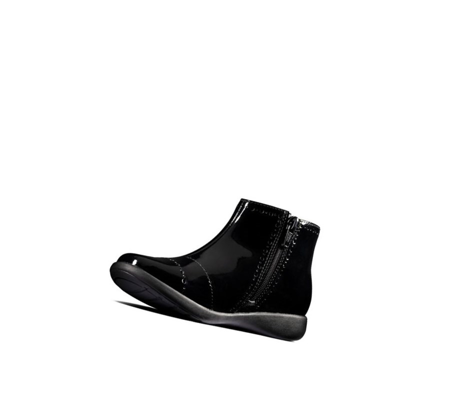 Bottines Clarks Etch Form Vernis Fille Noir | OFZB56718