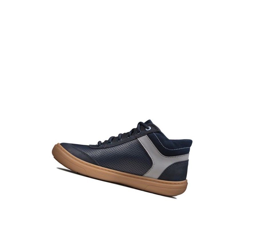 Bottines Clarks Flash Seek Cuir Garcon Bleu Marine | ZCIU71390