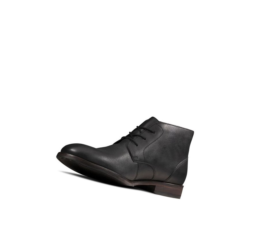 Bottines Clarks Flow Top Cuir Homme Noir | OHYS73496