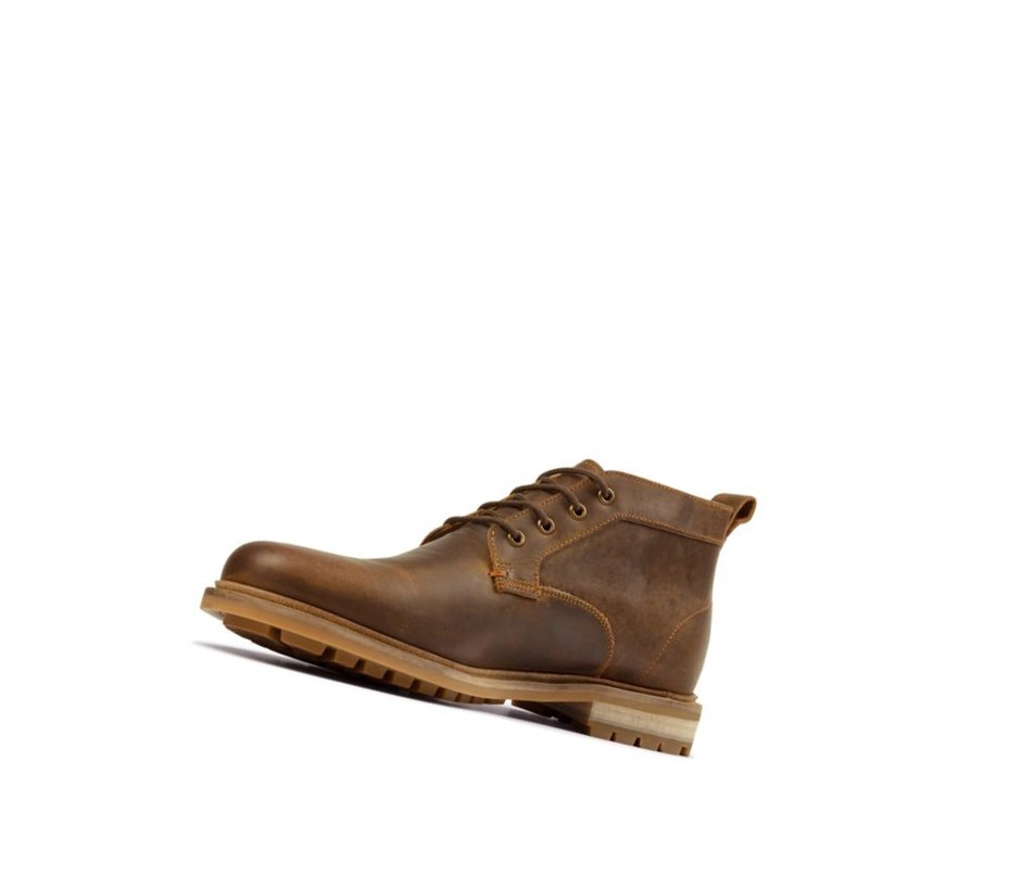 Bottines Clarks Foxwell Mid Cuir Homme Marron Foncé | PBKT39506