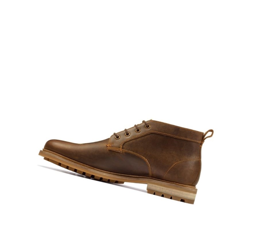 Bottines Clarks Foxwell Mid Cuir Homme Marron Foncé | PBKT39506