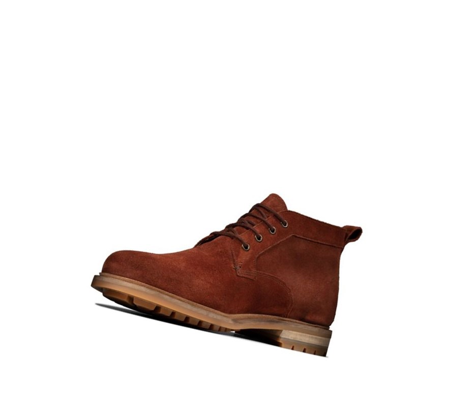 Bottines Clarks Foxwell Mid Cuir Homme Marron | WLRZ09716