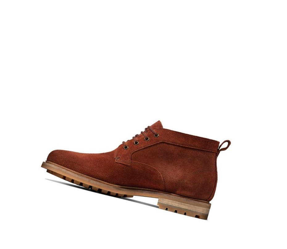 Bottines Clarks Foxwell Mid Cuir Homme Marron | WLRZ09716