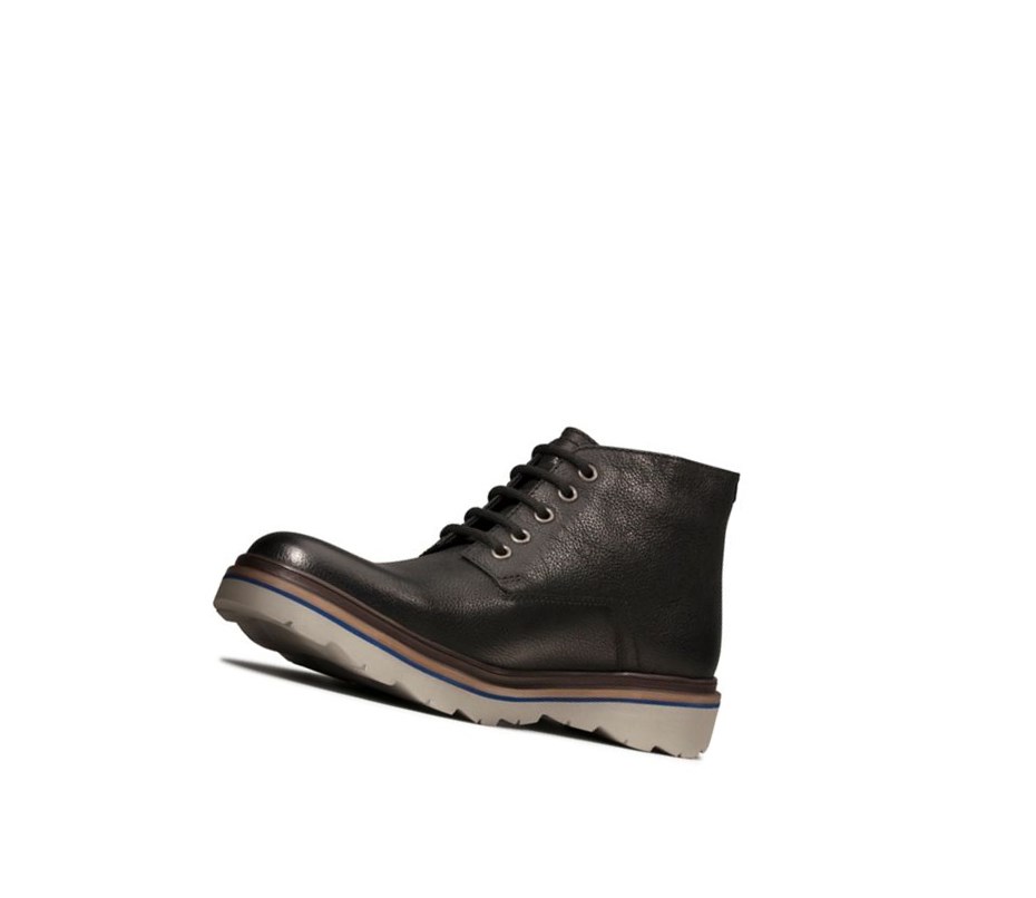 Bottines Clarks Frelan Mid Cuir Homme Noir | TZHD10467