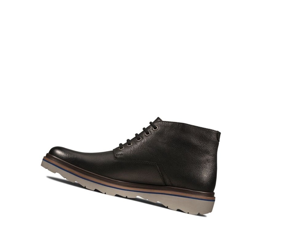 Bottines Clarks Frelan Mid Cuir Homme Noir | TZHD10467