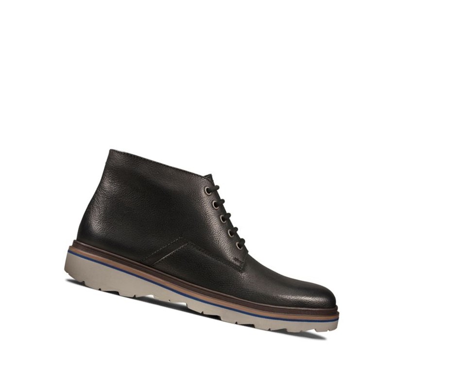 Bottines Clarks Frelan Mid Cuir Homme Noir | TZHD10467