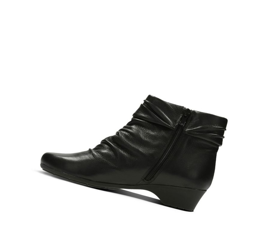 Bottines Clarks Matron Ella Cuir Femme Noir | EBWQ69147