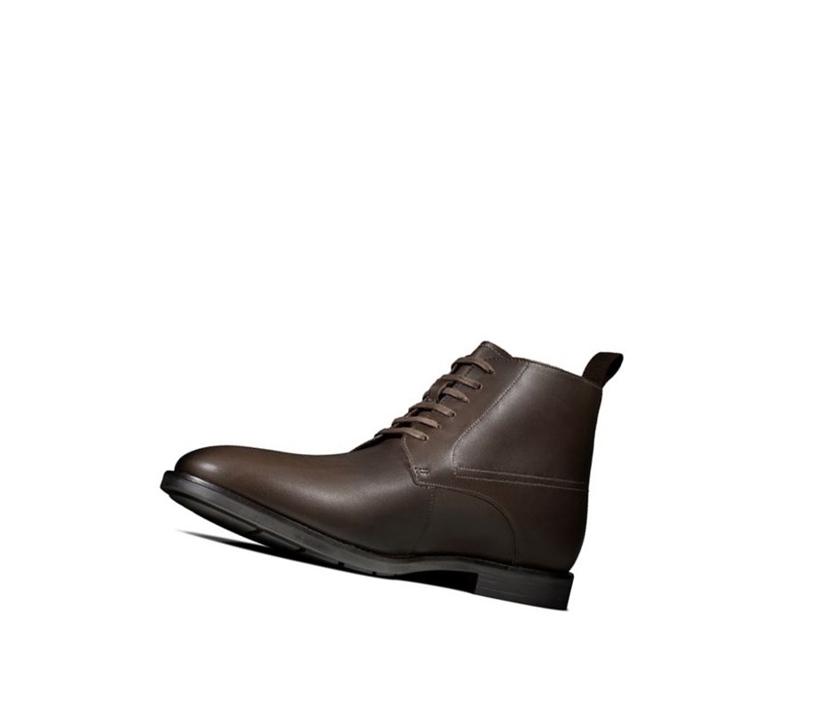 Bottines Clarks Ronnie Up Gore-tex Cuir Homme Marron Foncé | ZMUY60231