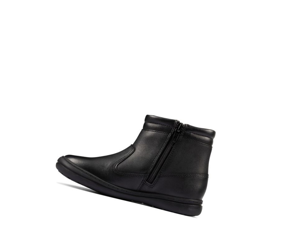 Bottines Clarks Scooter Go Gore-tex Cuir Fille Noir | AQPS37695