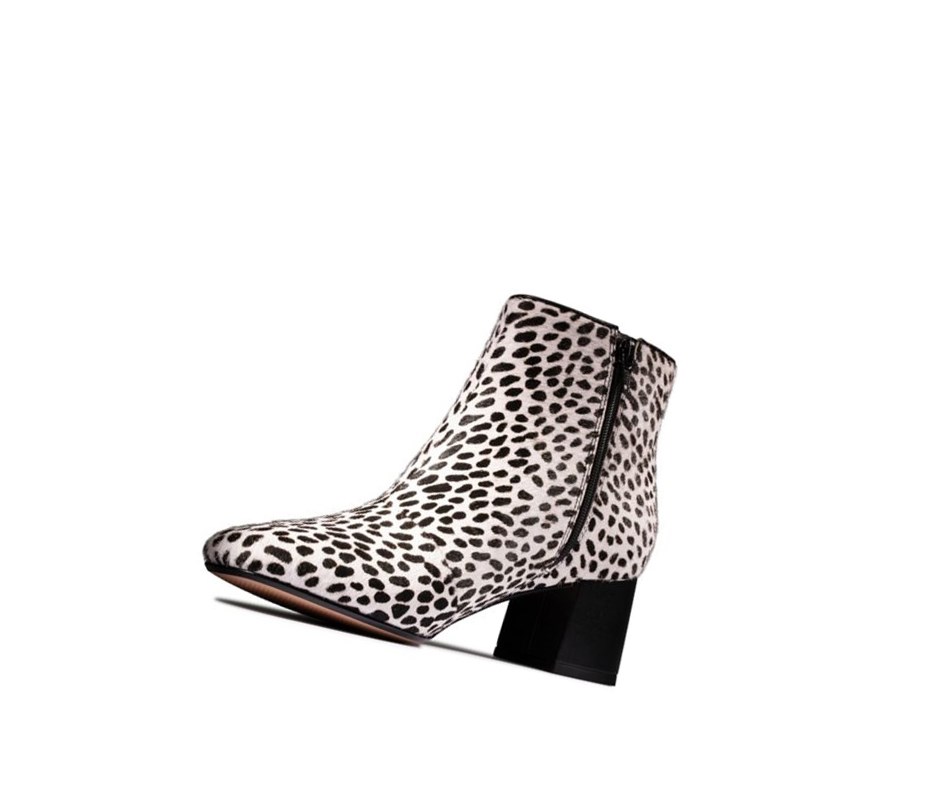 Bottines Clarks Sheer Flora 2 Print Cuir Femme Leopard | MZKP52867