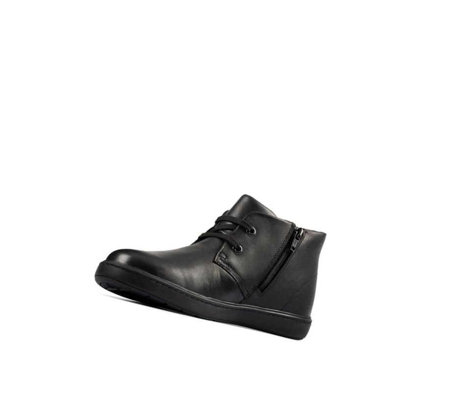 Bottines Clarks Strada Step Cuir Fille Noir | BPQD57902