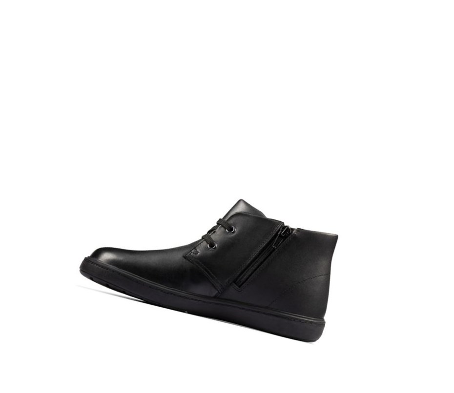 Bottines Clarks Strada Step Cuir Fille Noir | BPQD57902