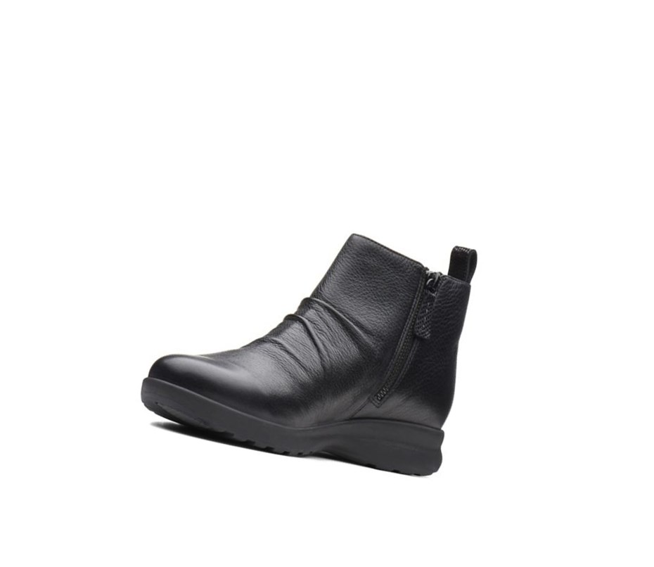 Bottines Clarks Un Adorn Mid Cuir Femme Noir | DONR26487