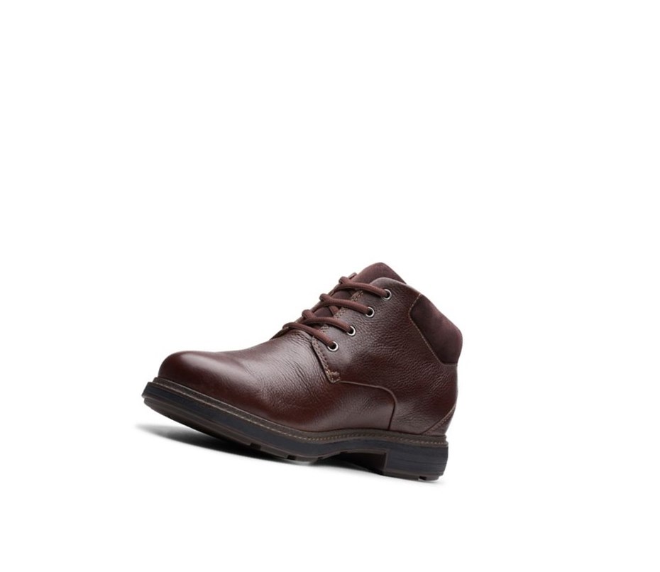 Bottines Clarks Un Tread Up Gore-tex Cuir Homme Marron Foncé | TZUH69845