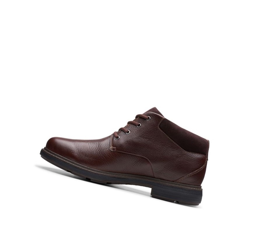 Bottines Clarks Un Tread Up Gore-tex Cuir Homme Marron Foncé | TZUH69845