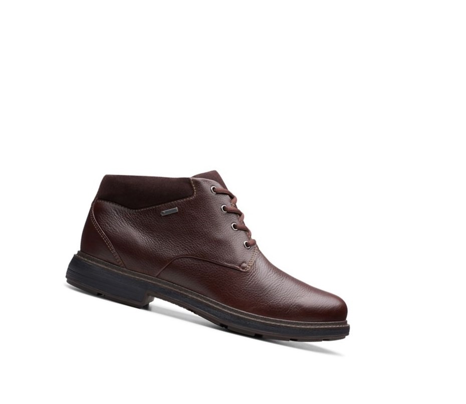 Bottines Clarks Un Tread Up Gore-tex Cuir Homme Marron Foncé | TZUH69845