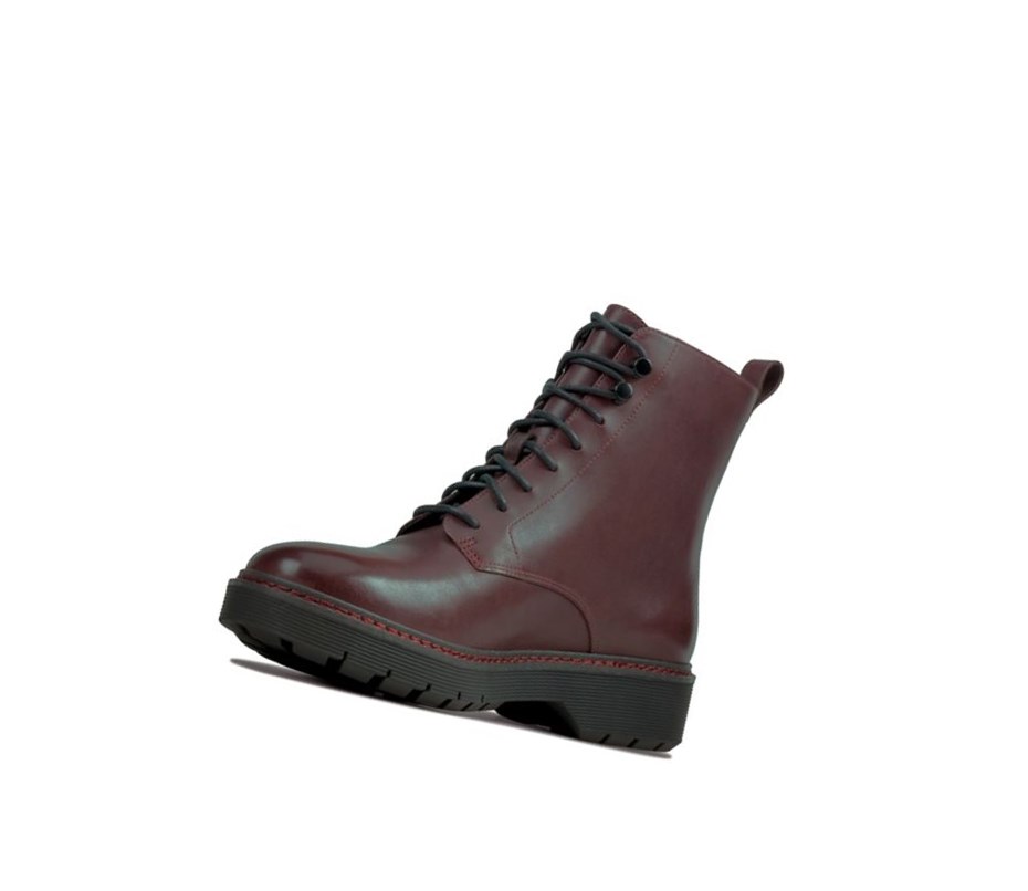 Bottines Clarks Witcombe Hi Cuir Femme Bordeaux | HFRX25498