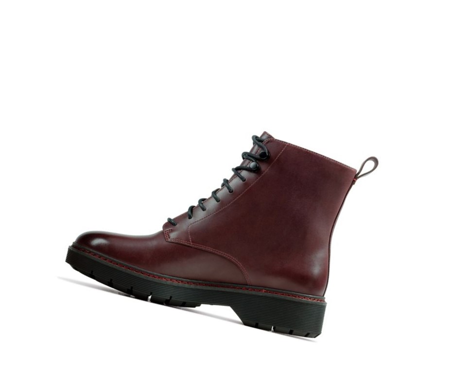 Bottines Clarks Witcombe Hi Cuir Femme Bordeaux | HFRX25498