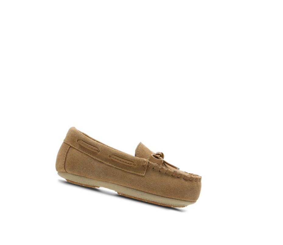 Chaussons Clarks Crackling Flo Daim Fille Marron | TDQL90468